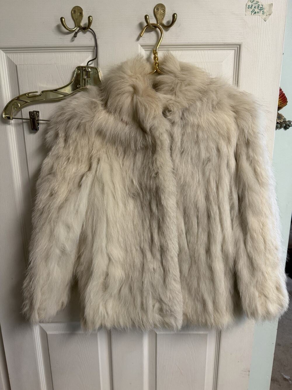 Saga Fox Genuine Blue Fox Fur Jacket Women’s Small 40w 24L Coat Vintage 80s